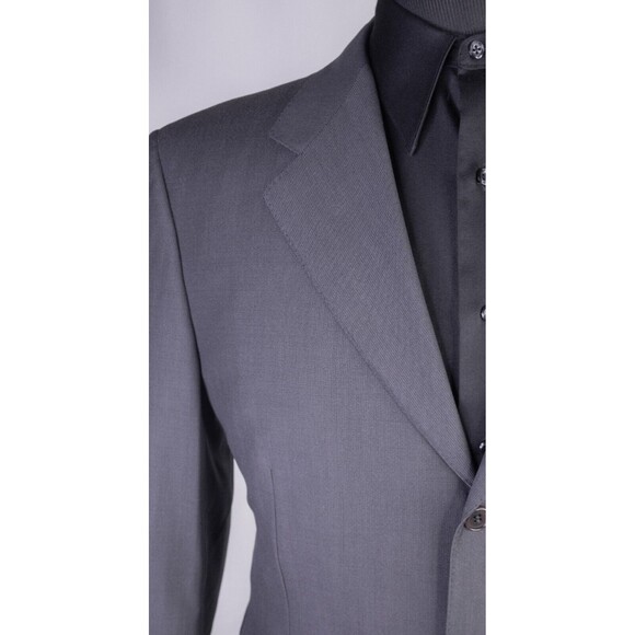 Canali Solid Gray Wool Blazer Sport Coat Mens Size 42R/S Three-Button Jacket - Picture 5 of 13